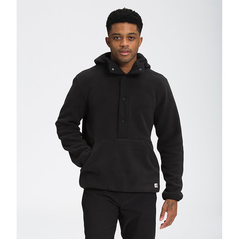 The North Face Fleece Jacket Mens Australia - The North Face Carbondale ¼ Snap Black Hiking (ELF-243